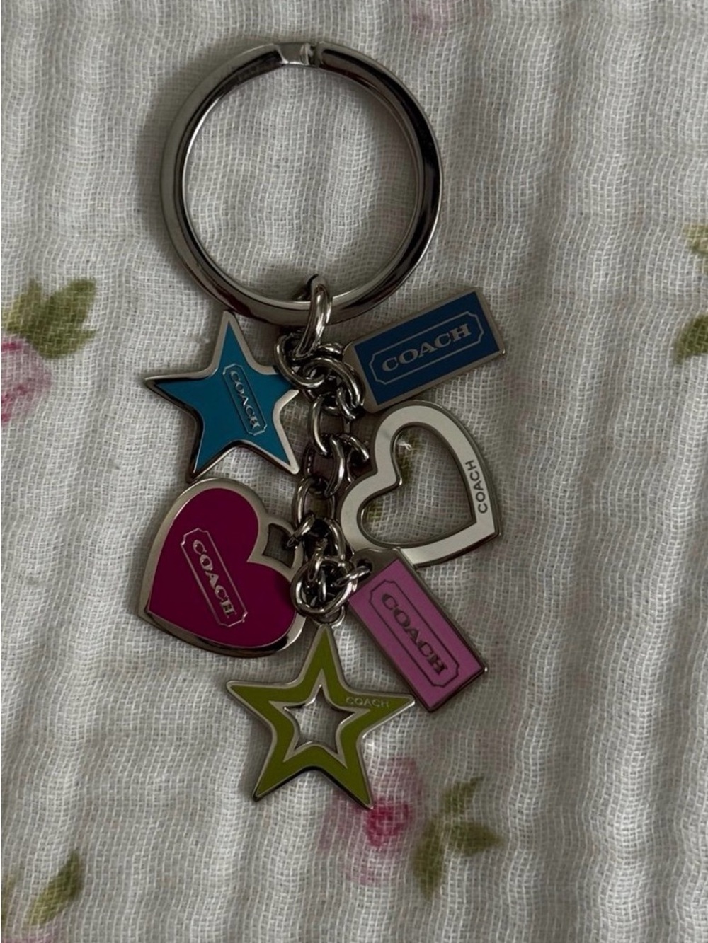 Coach Vintage Heart & Star Charm Keychain - Picture 2 of 3